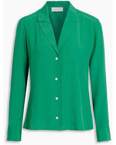 Halston Aria Crepe Shirt - Green