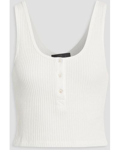 The Range Ribbed-knit Cotton-blend Camisole - White