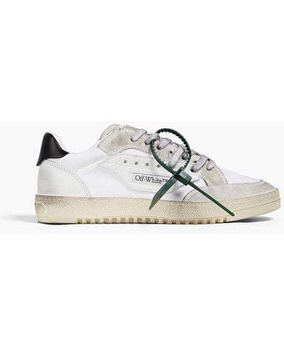 Off-White c/o Virgil Abloh 5.0 Distressed Suede, Leather And Canvas Trainers - Grey