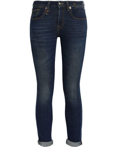 R13 Kate Cropped Mid-rise Skinny Jeans - Blue