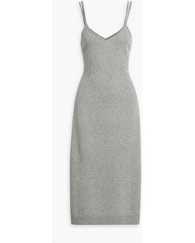 Another Tomorrow Cashmere And Wool-blend Midi Slip Dress - Gray