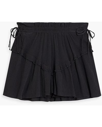 Isabel Marant Ruffled Cotton-blend Crepon Mini Skirt - Black