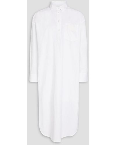 REMAIN Birger Christensen Appliquéd Cotton-poplin Midi Shirt Dress - White
