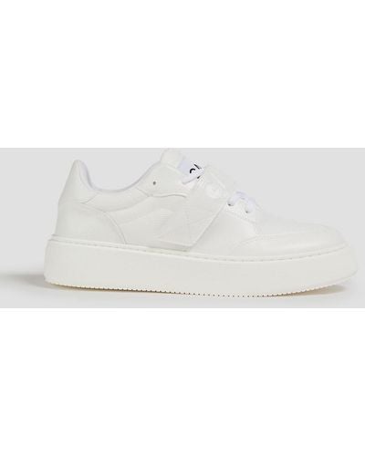 Ganni Canvas And Faux Leather Sneakers - White
