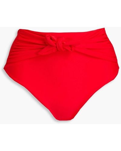 Rebecca Vallance Lucia Tie-front High-rise Bikini Briefs - Red