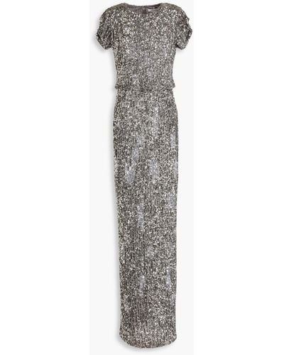 Rachel Gilbert Nesta Embellished Tulle Gown - Grey