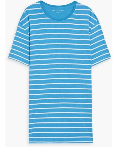Derek Rose Basel Striped Stretch-modal Jersey T-shirt - Blue