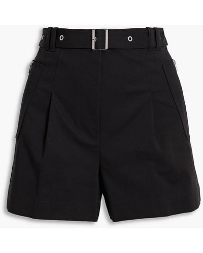 3.1 Phillip Lim Belted Cotton-blend Shorts - Black
