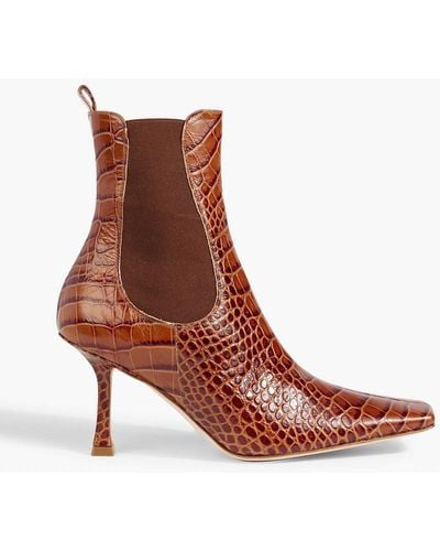 A.W.A.K.E. MODE Chelsea Croc-effect Leather Ankle Boots - Brown