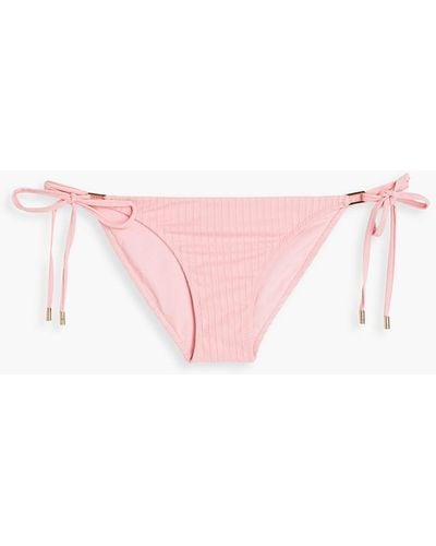 Melissa Odabash Cancun Ribbed Low-rise Bikini Briefs - Pink