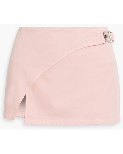 EB DENIM Cotton-twill Mini Wrap Skirt - Pink
