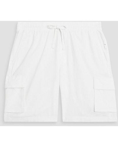 Onia Linen And Cotton-blend Cargo Shorts - White