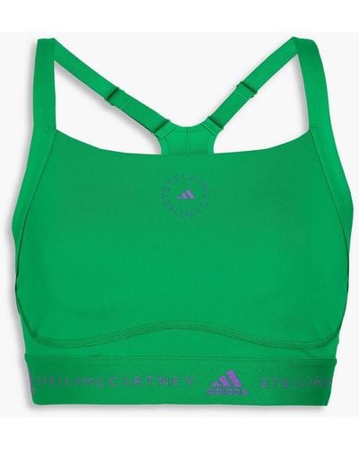 adidas By Stella McCartney Logo-print Stretch Sports Bra - Green