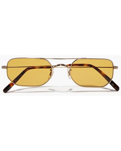 Oliver Peoples Rectangle-frame Gold-tone Sunglasses - Metallic