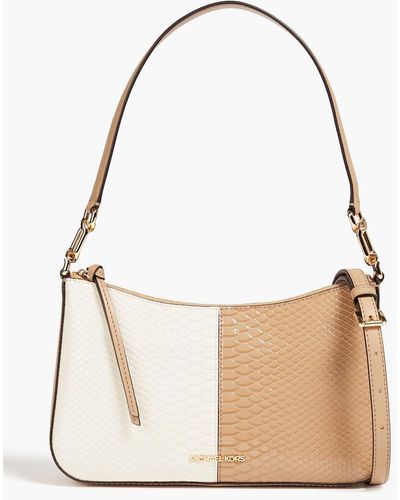 Piper Small Metallic Snake Embossed Leather Shoulder Bag