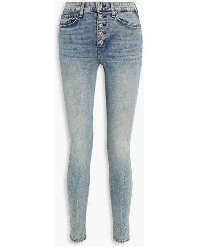 Rag & Bone Nina hoch sitzende skinny jeans in ausgewaschener optik - Blau
