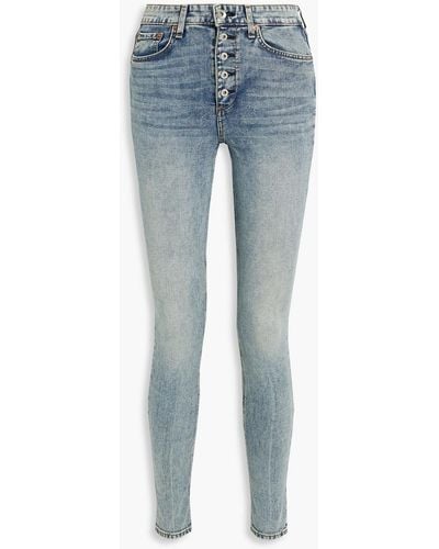 Rag & Bone Nina Faded High-rise Skinny Jeans - Blue