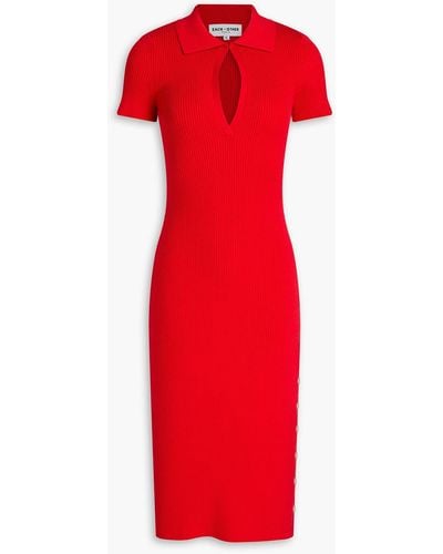 Each x Other Ribbed-knit Midi Dress - Red