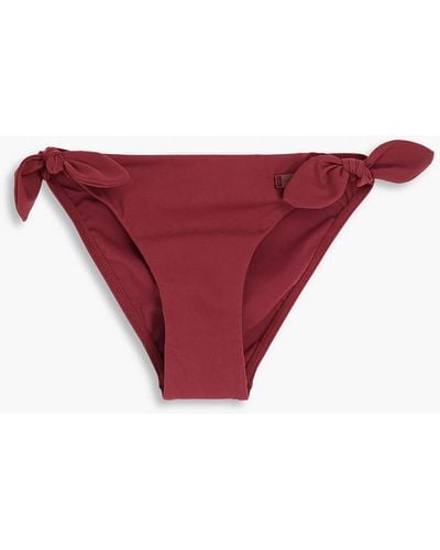 Zimmermann Bow-detailed Low-rise Bikini Briefs - Red