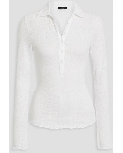 Rag & Bone Gemma Jacquard-knit Polo Shirt - White