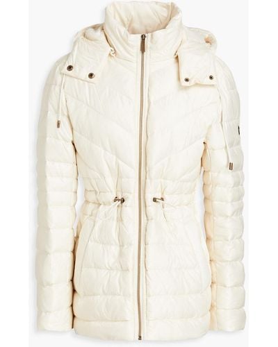 MICHAEL Michael Kors Quilted Shell Down Hooded Jacket - Natural