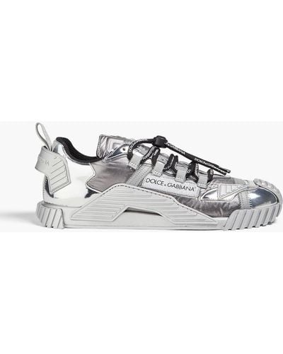 Dolce & Gabbana Leather, Shell And Pvc Sneakers - Metallic