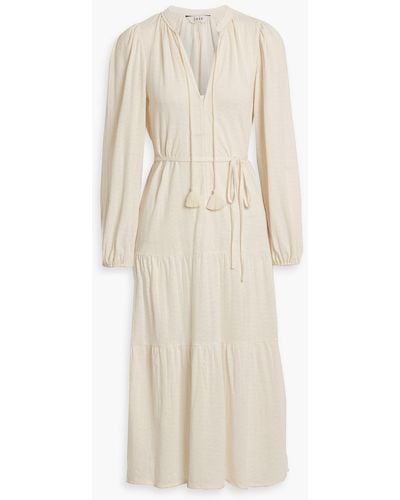 Joie Mulberry Tiered Pointelle-knit Midi Dress - Natural