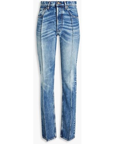 Maison Margiela Hoch sitzende jeans mit geradem bein in ausgewaschener optik - Blau