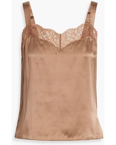 Cami NYC Seraphina Lace-trimmed Silk-satin Camisole - Brown