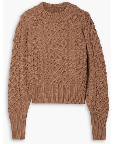 Emilia Wickstead Emory Cable-knit Wool-blend Jumper - Brown
