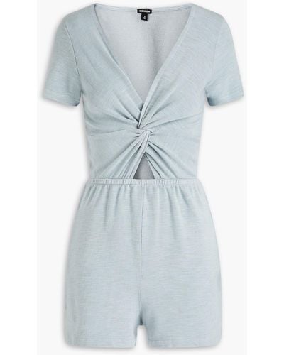 Monrow Twisted Cutout French Terry Playsuit - Blue
