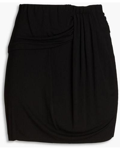 IRO Zita Draped Stretch-jersey Mini Dress - Black