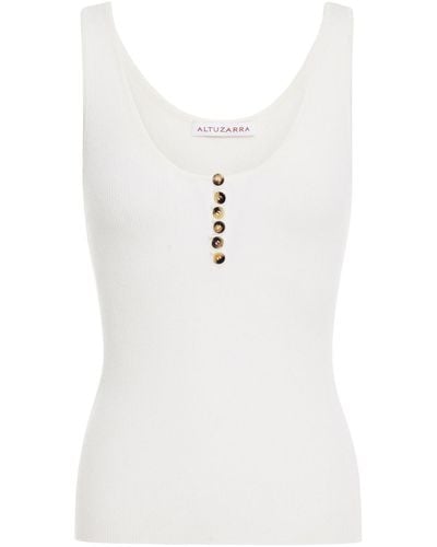 Altuzarra Ribbed Wool And Cashmere-blend Tank - White