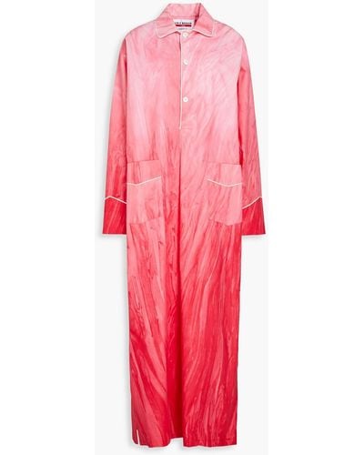 F.R.S For Restless Sleepers Clemente Dégradé Cotton-poplin Maxi Shirt Dress - Pink