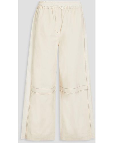 3.1 Phillip Lim Cropped Ripstop-paneled Cotton-canvas Wide-leg Trousers - Natural