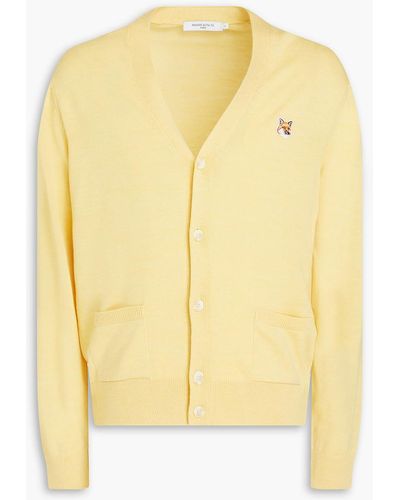 Maison Kitsuné Wool Cardigan - Yellow