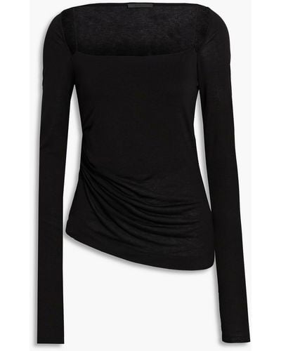 Helmut Lang Layered Cutout Jersey Top - Black