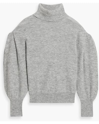 IRO Edyna Mélange Knitted Turtleneck Sweater - Gray
