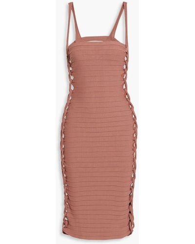 Dion Lee Braided Ribbed-knit Dress - Pink