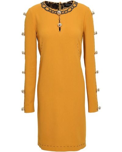 Dolce & Gabbana Embellished Crepe Dress - Orange