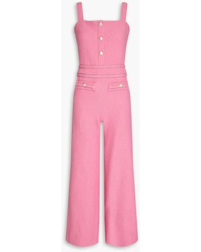 Maje Bouclé-tweed Jumpsuit - Pink