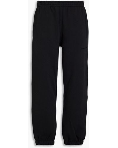 adidas Originals Embroidered French Cotton-terry Joggers - Black
