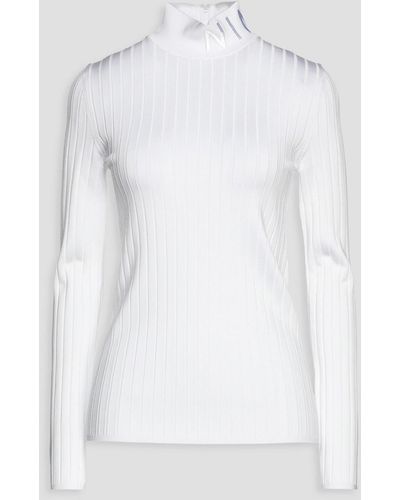 Nina Ricci Ribbed-knit Turtleneck Sweater - White