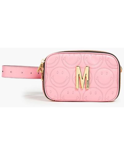 Moschino Convertible Quilted Leather Belt Bag - Pink