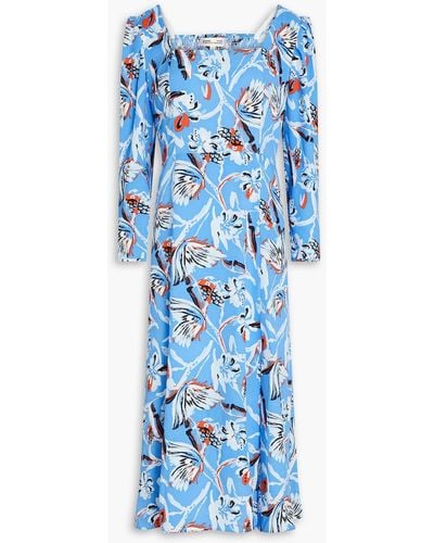 Diane von Furstenberg Joanna Floral-print Crepe Midi Dress - Blue