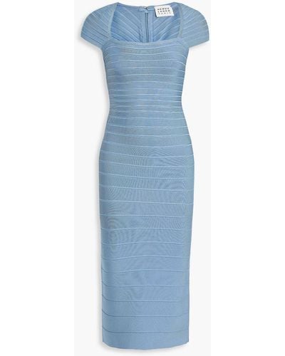Hervé Léger Bandage Midi Dress - Blue
