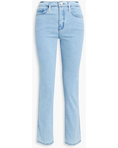 FRAME Le Sylvie Slender High-rise Straight-leg Jeans - Blue