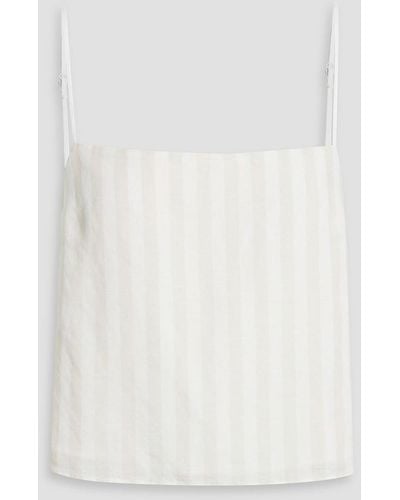Onia Striped Linen And Lyocell-blend Camisole - White