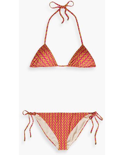 Valentino Garavani Printed Triangle Bikini - Red