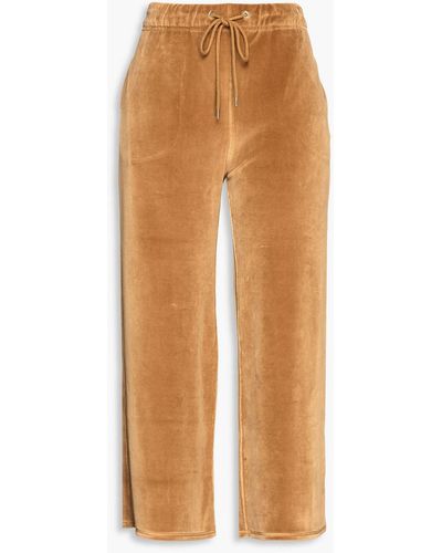 Nili Lotan Daphne Cropped Cotton-blend Velour Track Trousers - Brown